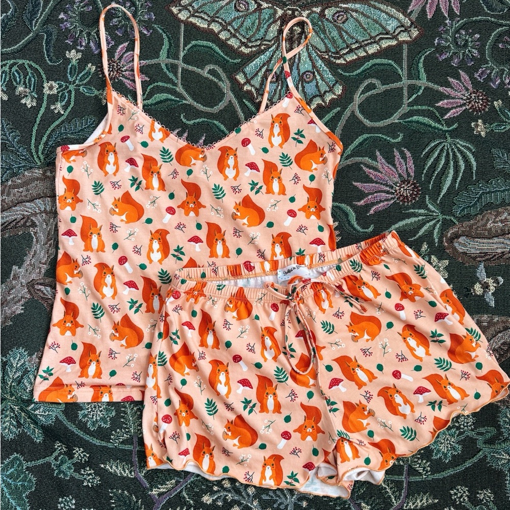 ModCloth | Squirrel & Mushrooms Pajama Set